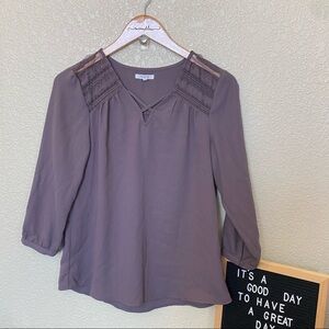 Maurice’s dusty purple 3/4 sleeve blouse small